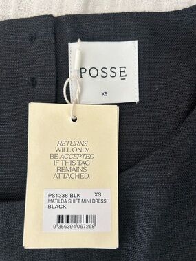 Posse Matilda Shift Mini Dress in Black
